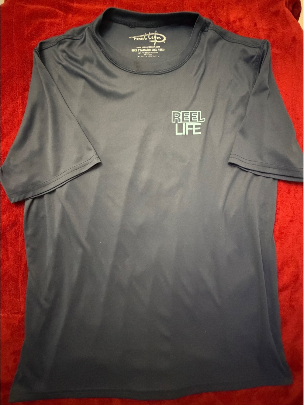 Reel Life Navy Blue Polyester XXL Fishing Shirt
